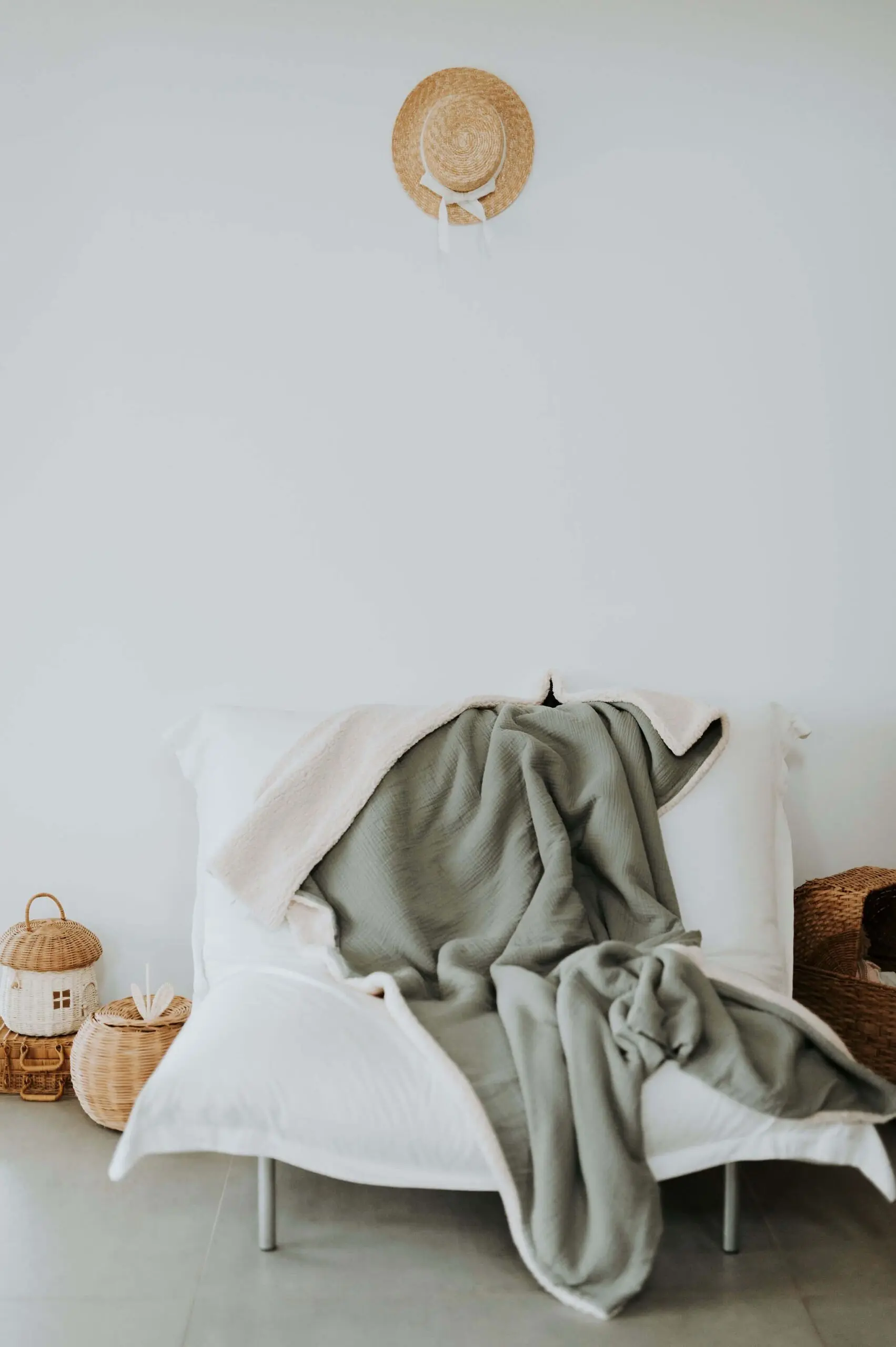 Sage green fleece family blanket