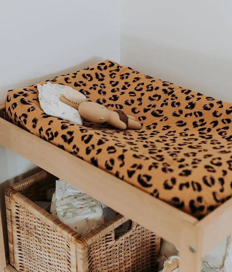 Leopard changing mat cover