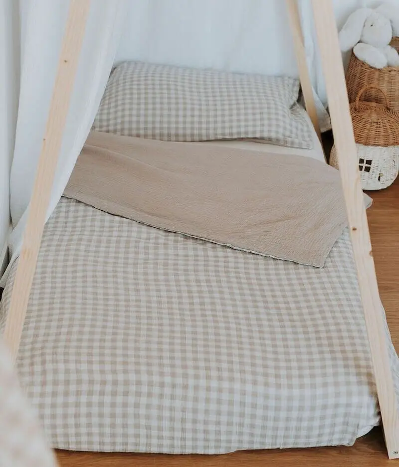 Pebble gingham bedding set 100x140 cm