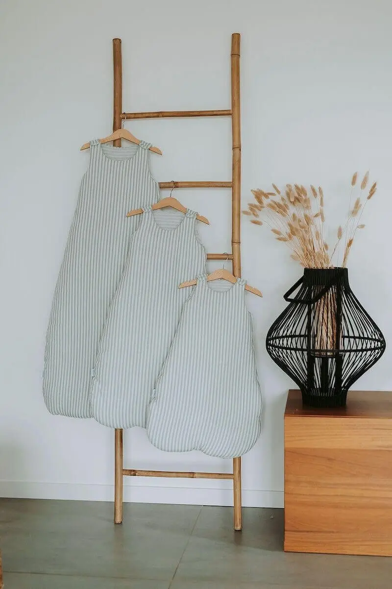 Summer sleeping bag with green-grey stripes - 6-24 months (90cm)