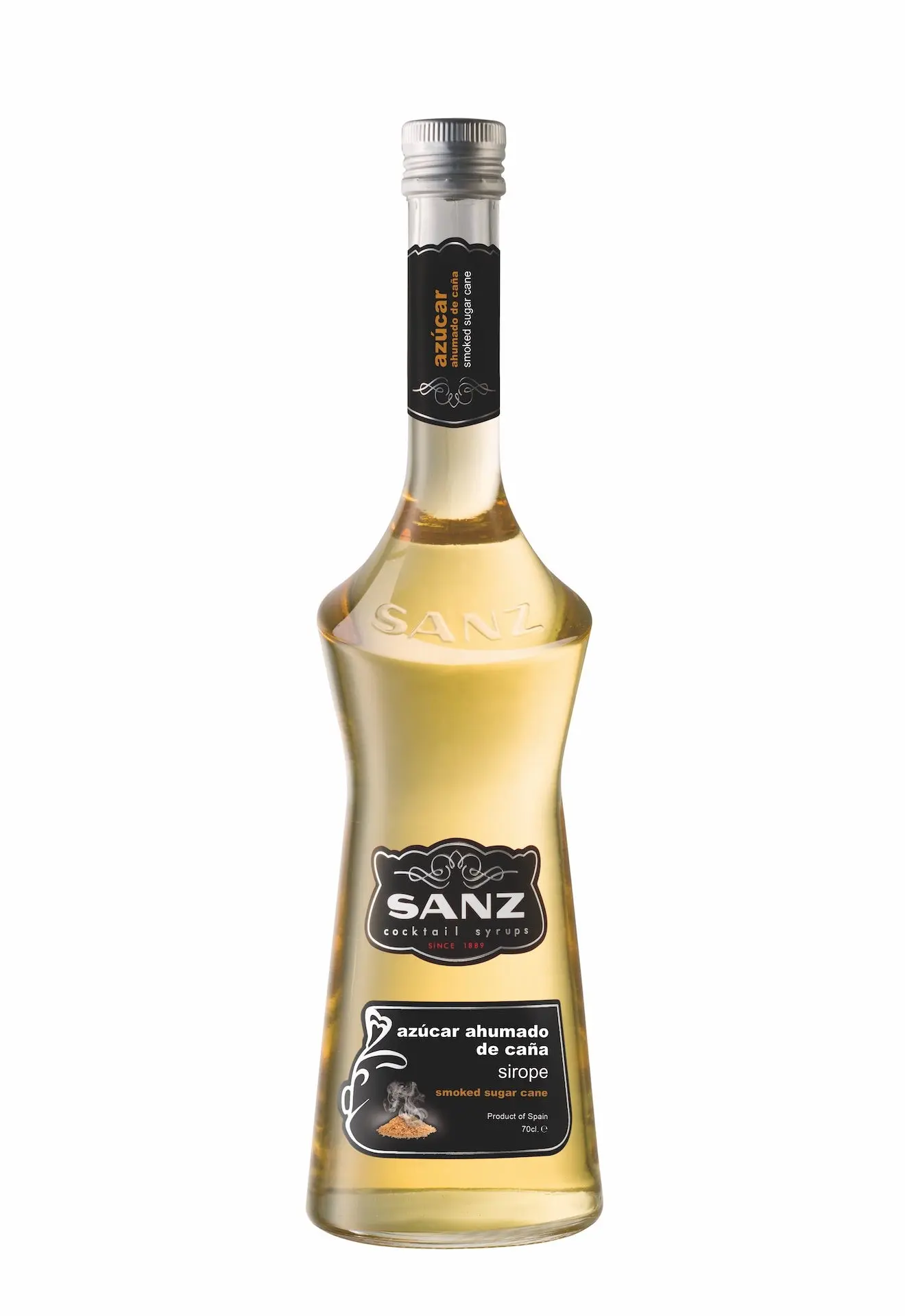 Smoked cane sugar syrup Sanz, cane sugar syrup without coloring, cocktail syrup.0.7l