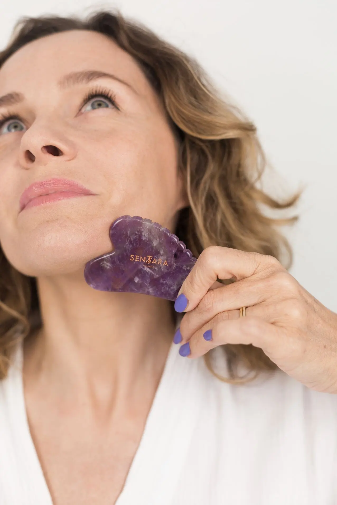 Amethyst Teeth Heart Gua Sha - Massage tools