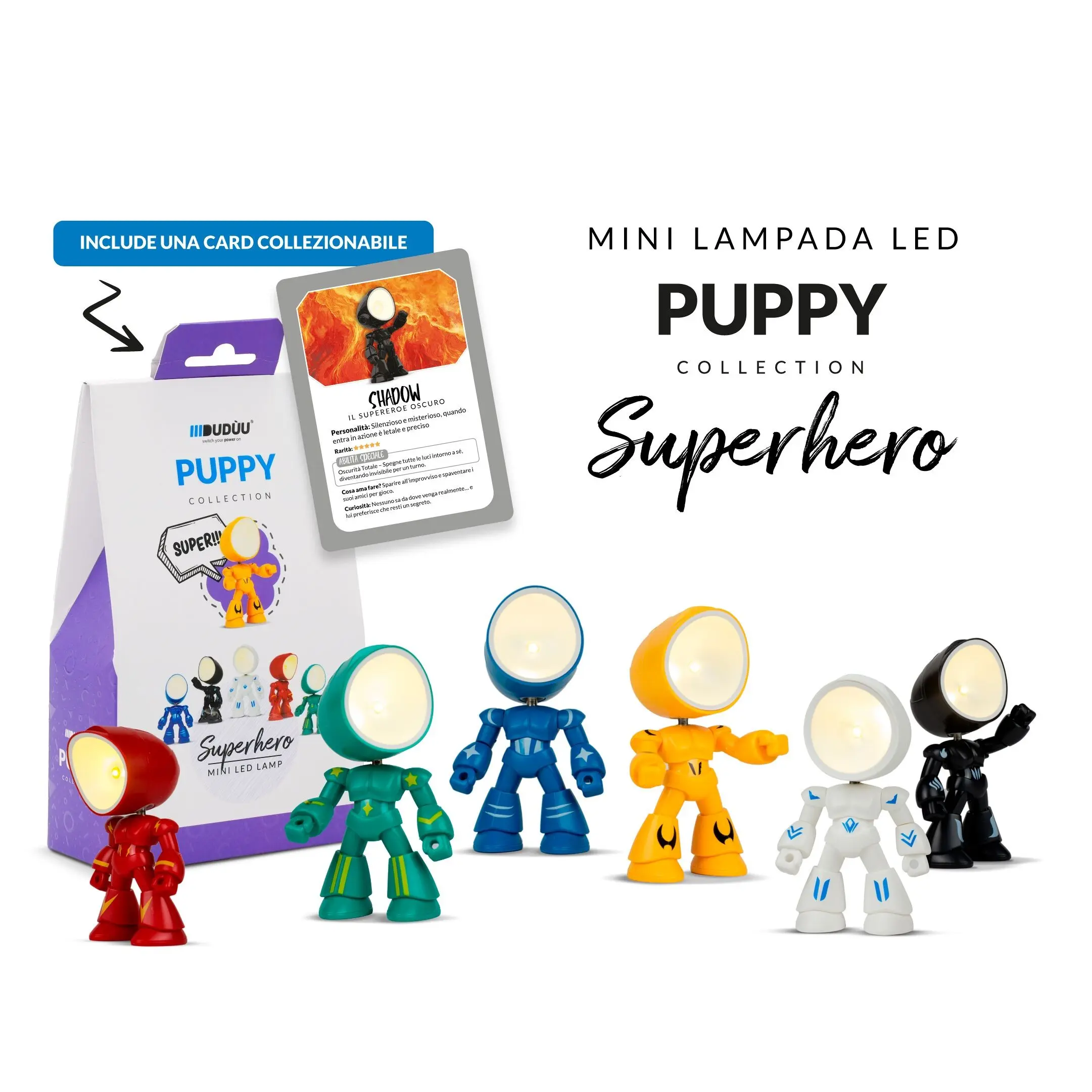 Duduu Puppy Collection Superhelden-Mini-Leselampe