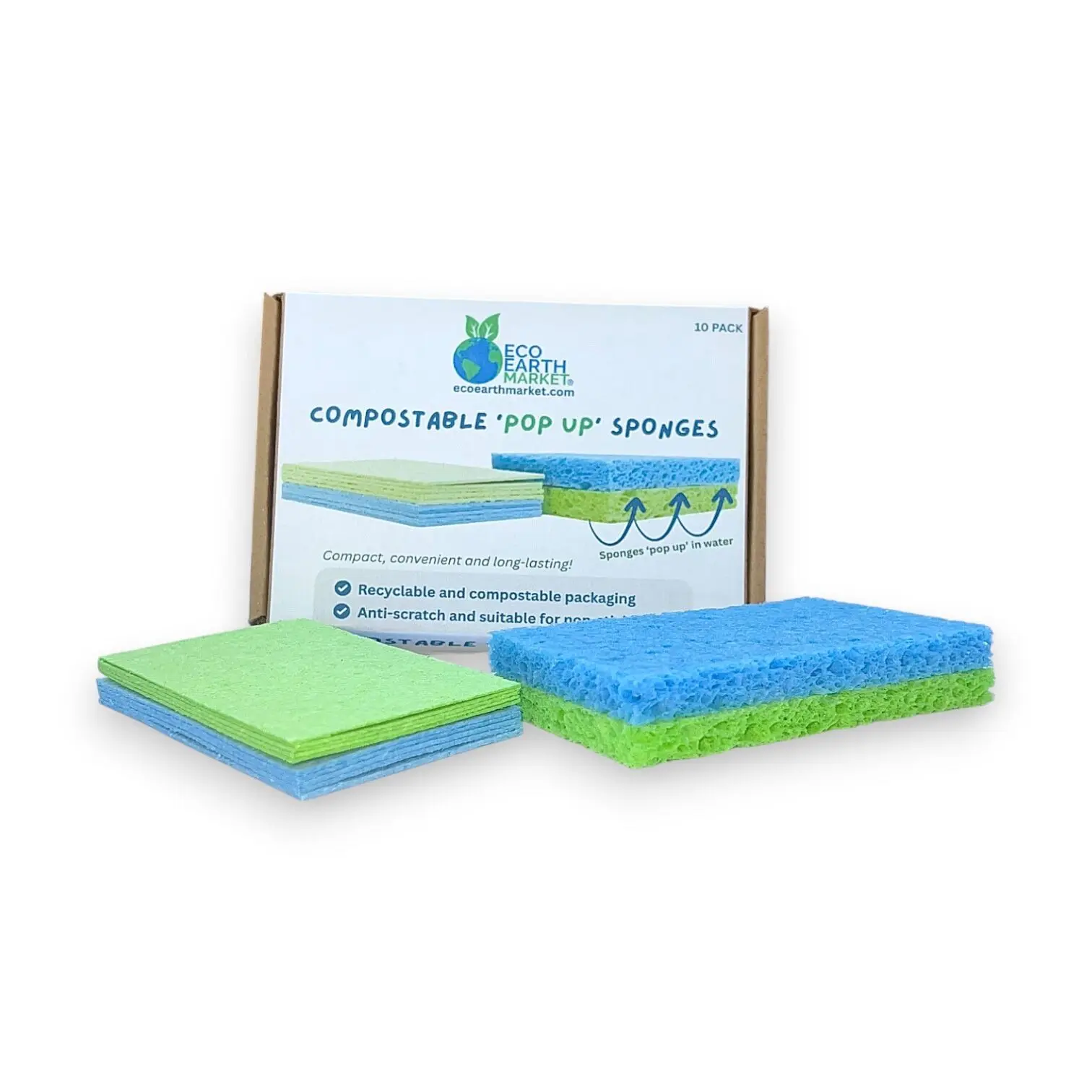 Esponjas compostables emergentes (paquete de 10)