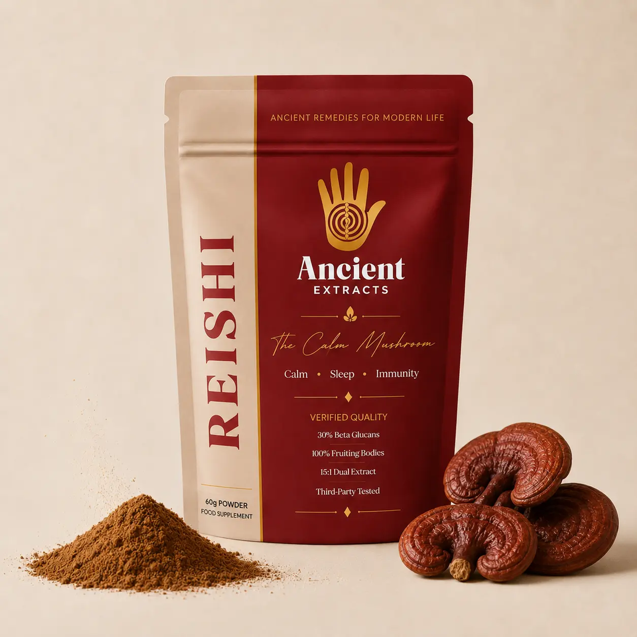 Ancient Extracts Reishi Extract Powder | Calm & Sleep Support | 60 Servings