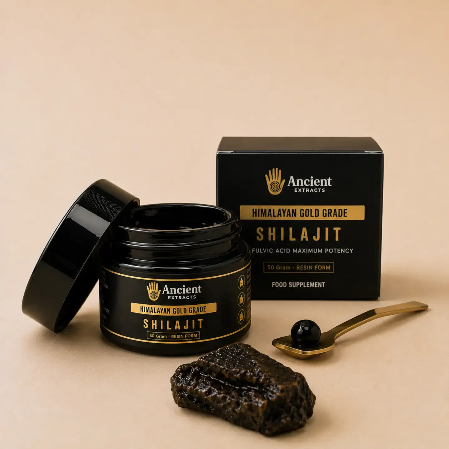 Pure Shilajit Resin | Himalayan Shilajit | Gold Grade Resin (50g)