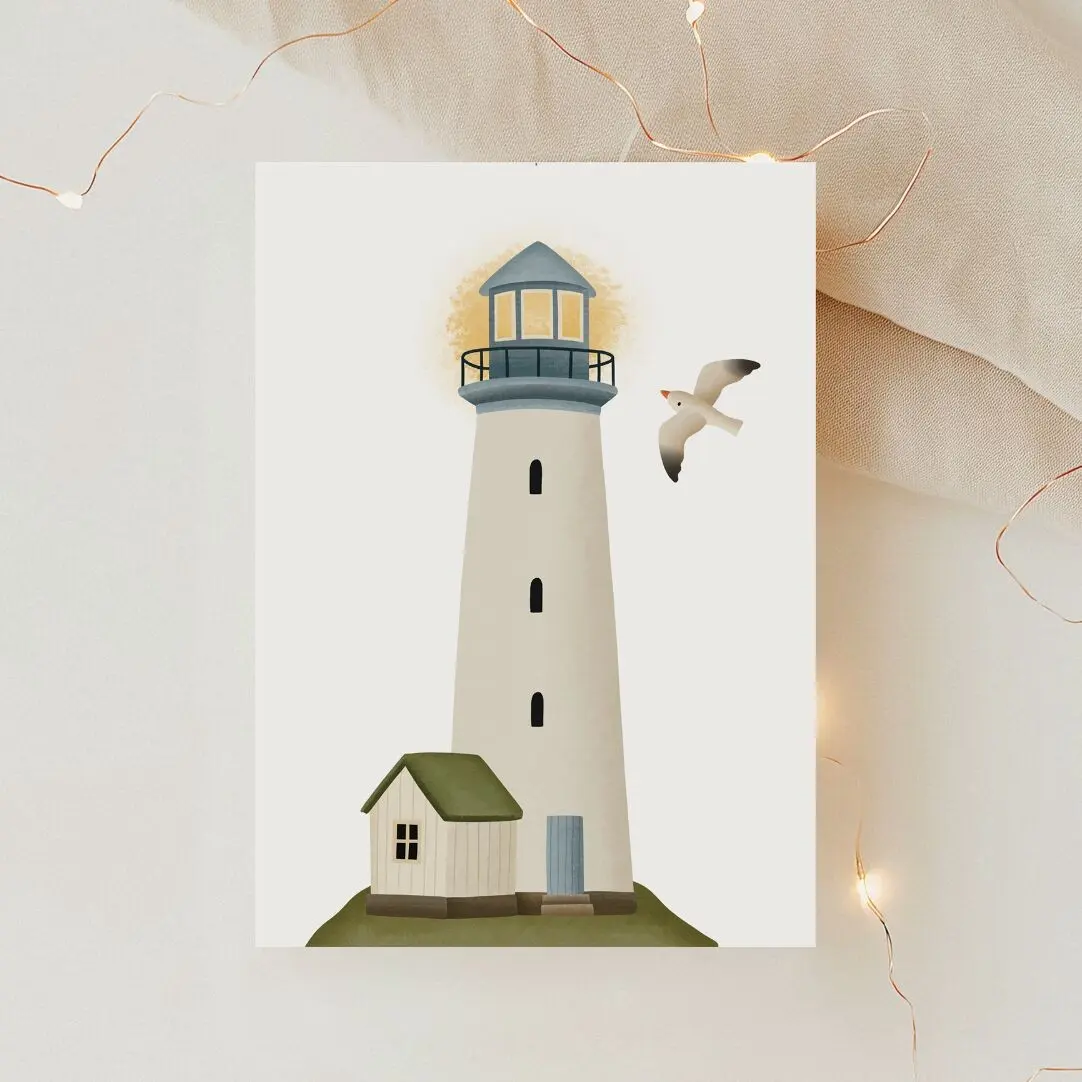Carte postale Phare Mer du Nord Mer Voyage - Carte postale Norvège Carte Océan