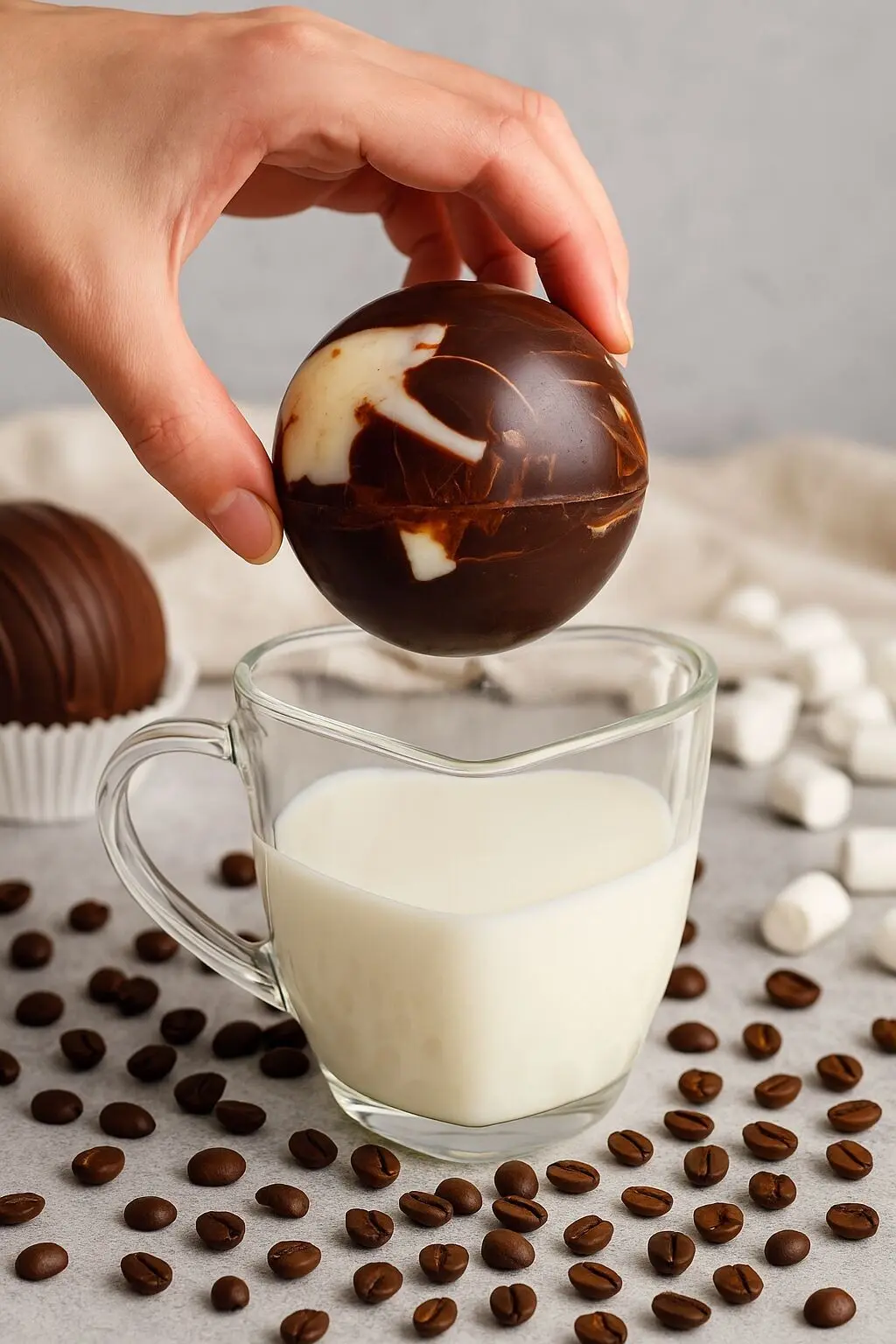 Hot Chocolate Bomb with Marshmallows – Mocha Flavor
