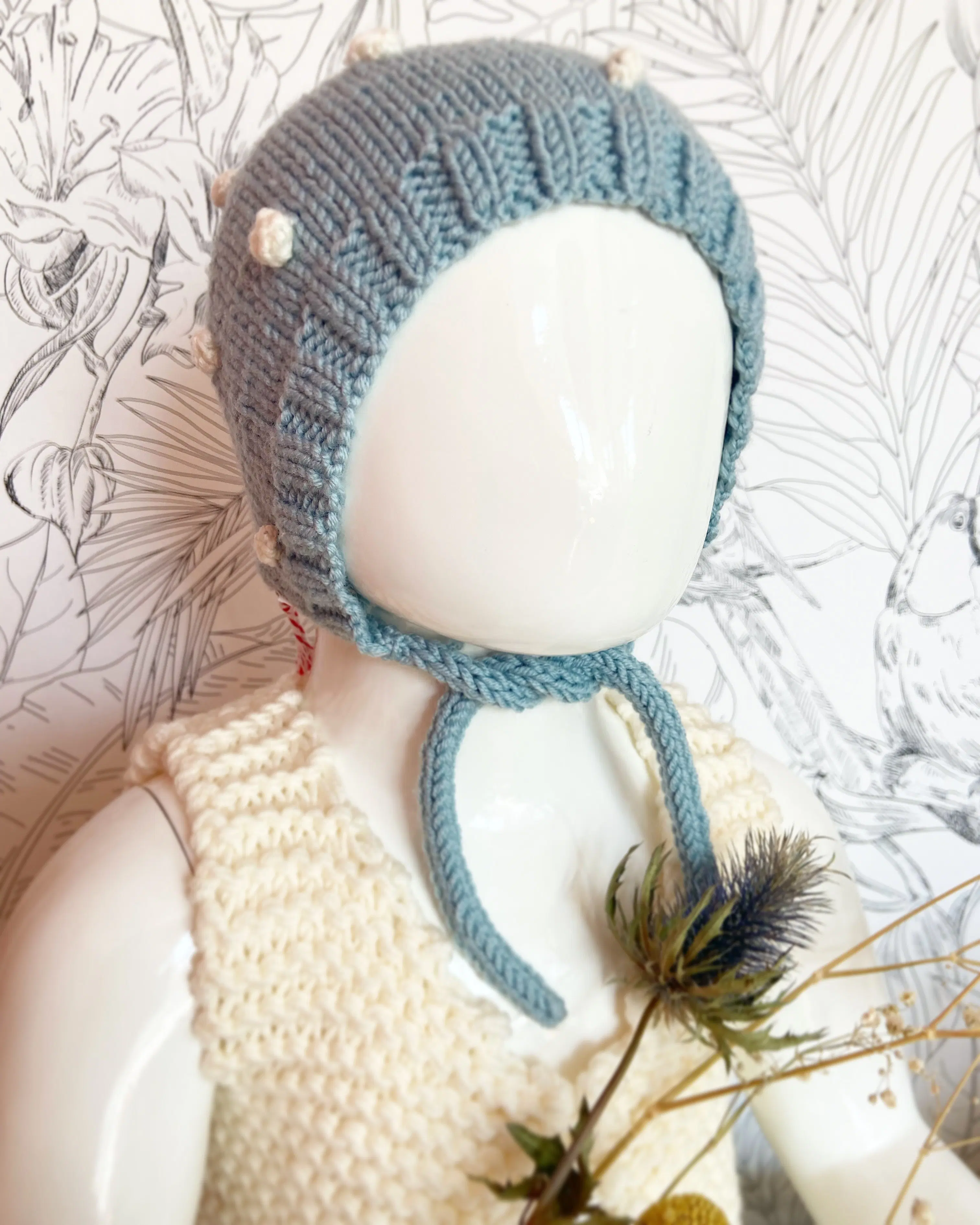 Baby wool hat - Storm Blue Pop Béguin