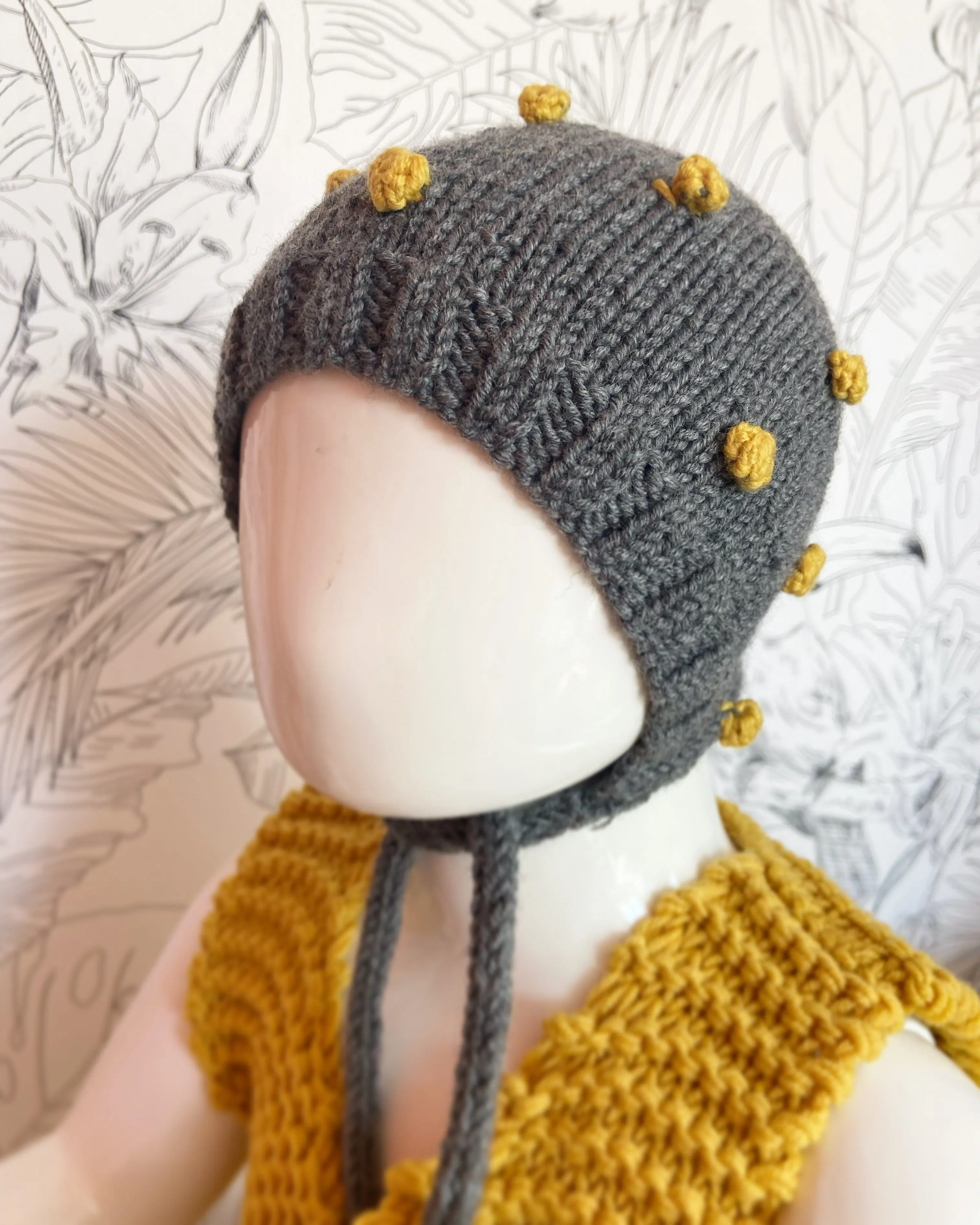 Baby wool hat-Béguin Pop Steel Gray