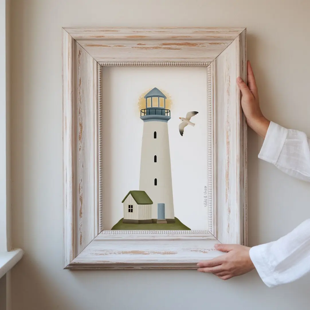 Affiche Phare Mer du Nord - Art Print Voyage Norvège Nord