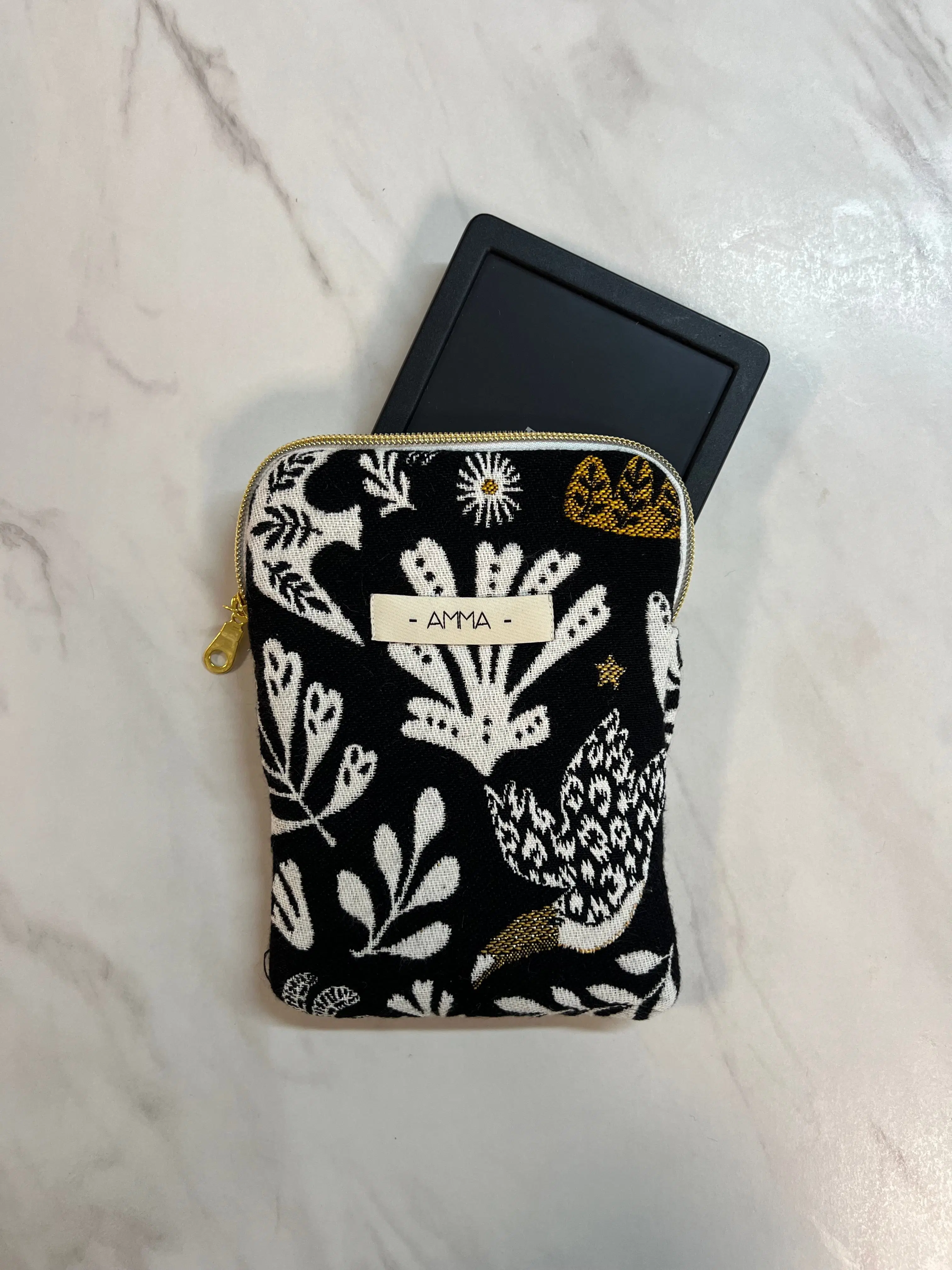 Kindle/Kobo e-reader cover in jacquard fabric - Arty Dark
