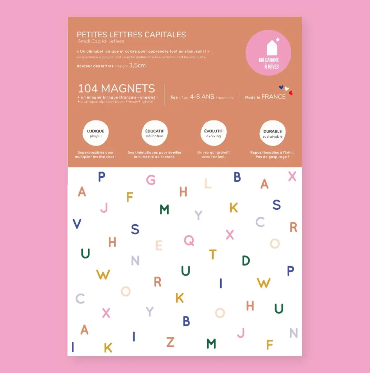 Alphabet magnétique - 104 Lettres Capitales