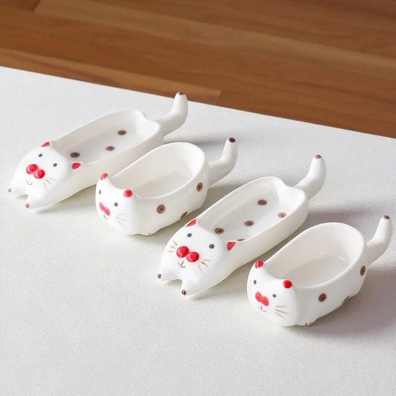 Cute Cat Ceramic Dish – Creative Sauce & Snack Plate