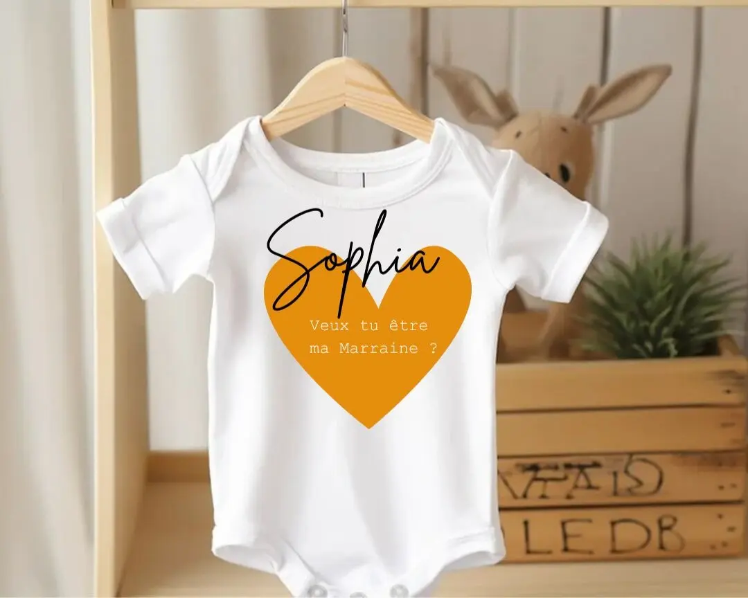 Baby Body Ankündigung Patenonkel Patin Herz