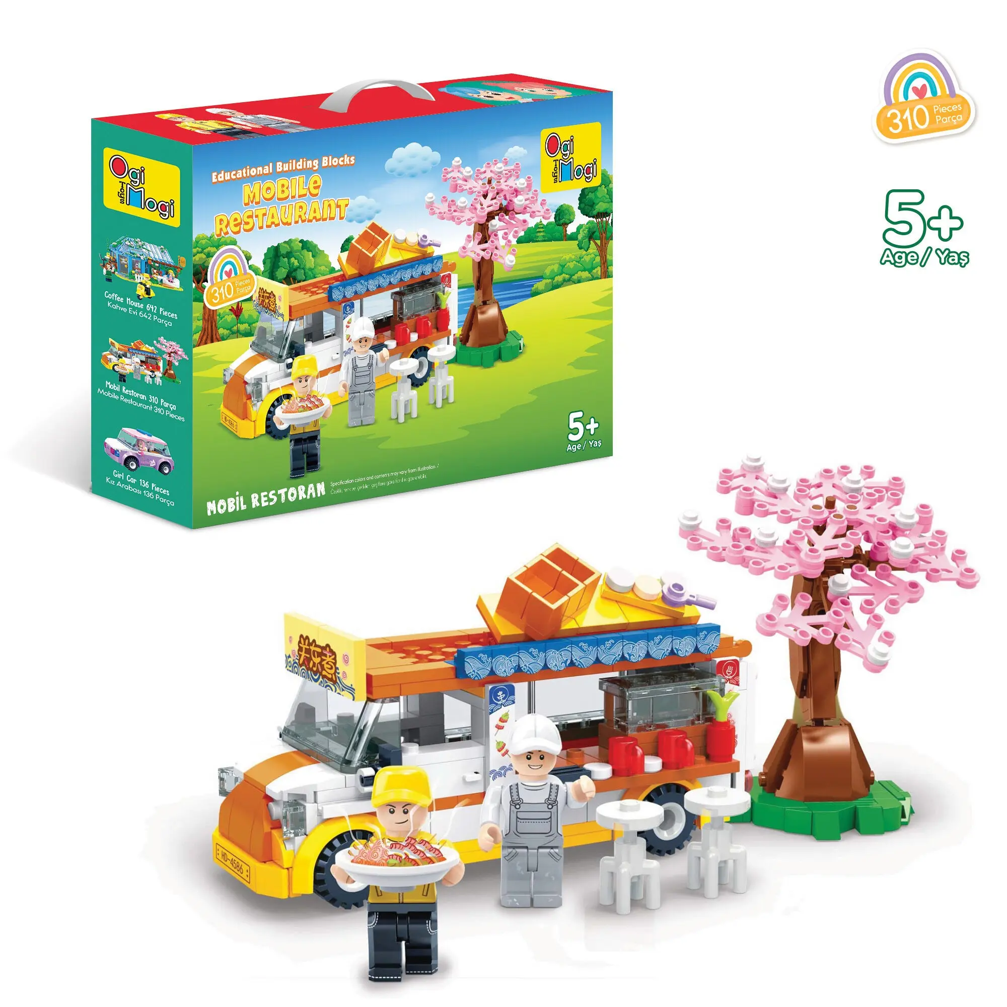 Ogi Mogi Mobile Restaurant Building Blocks Set 310 PCS, Compatible with Lego