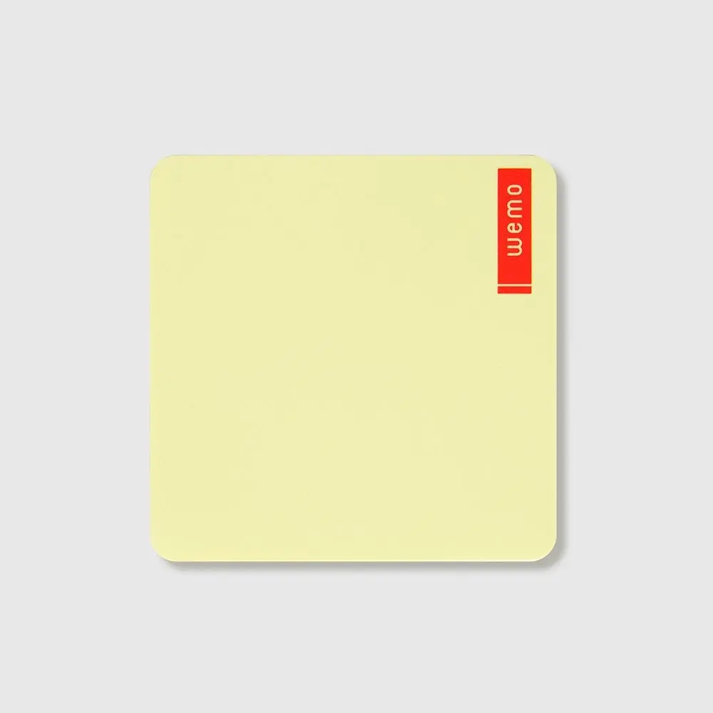 Mémo Note Pastel jaune (Pastel Yellow) réutilisable Pad type ver.2 / Wemo : son revêtement de surface est spécial pour la réécriture au stylo à bille : 3R, Réécriture, Réutilisable, Résistant.