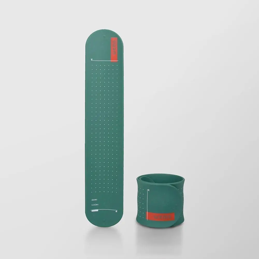 Mémo Note Vert (Green) réutilisable Band type pour poignet / Wemo : son revêtement de surface est spécial pour la réécriture au stylo à bille : 3R, Réécriture, Réutilisable, Résistant.