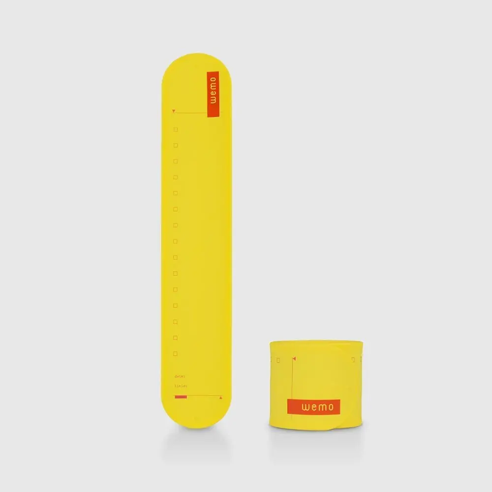 Mémo Note Jaune (Yellow) réutilisable Band type pour poignet / Wemo : son revêtement de surface est spécial pour la réécriture au stylo à bille : 3R, Réécriture, Réutilisable, Résistant.