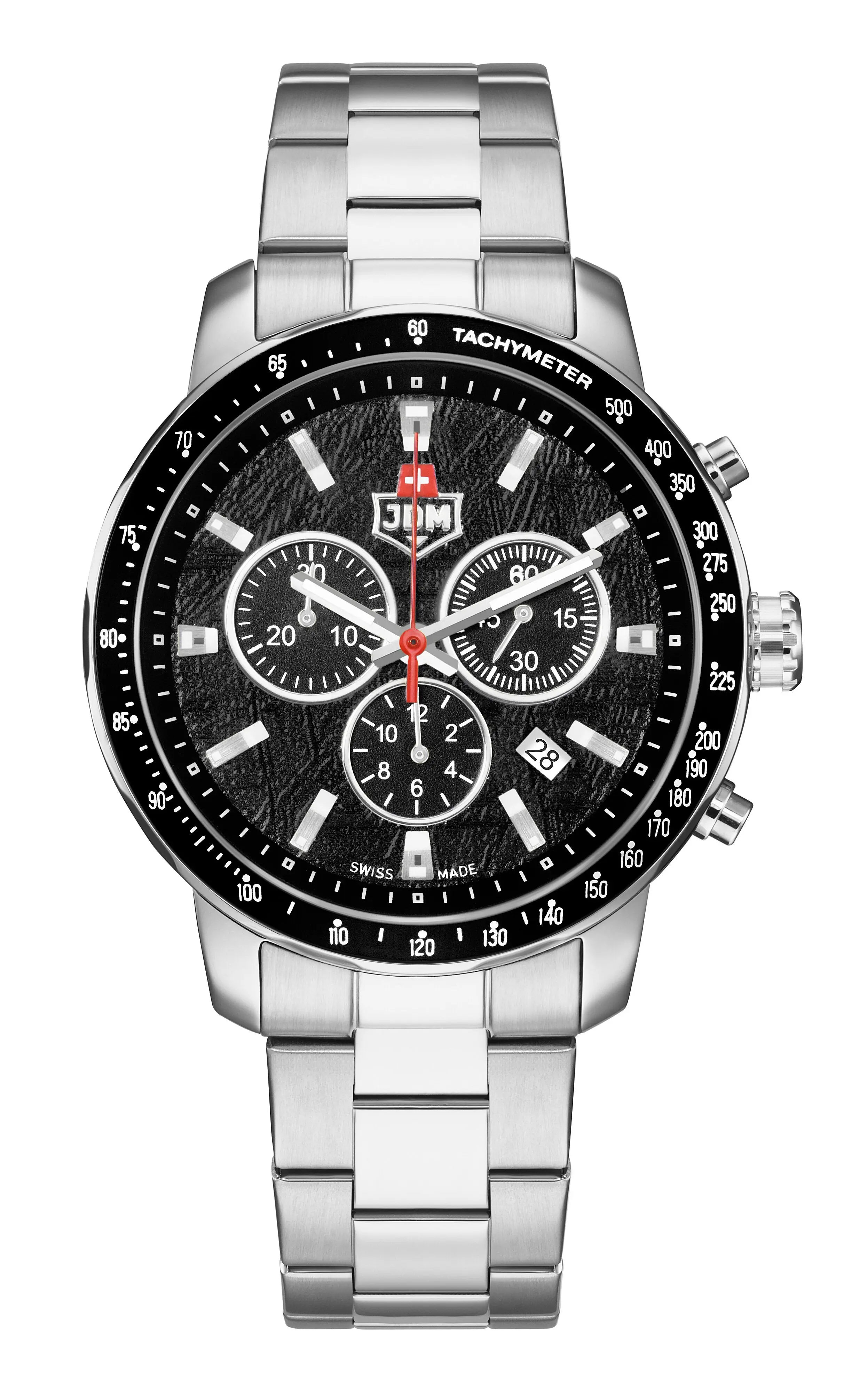 JDM Military – Challenger Chrono – JDM-WG033 – Herrenuhr – Schweizer Uhrwerk Ronda Chronograph mit 3 Zählern, 3 Zeigern und Datum Ronda 5030 – Edelstahlarmband