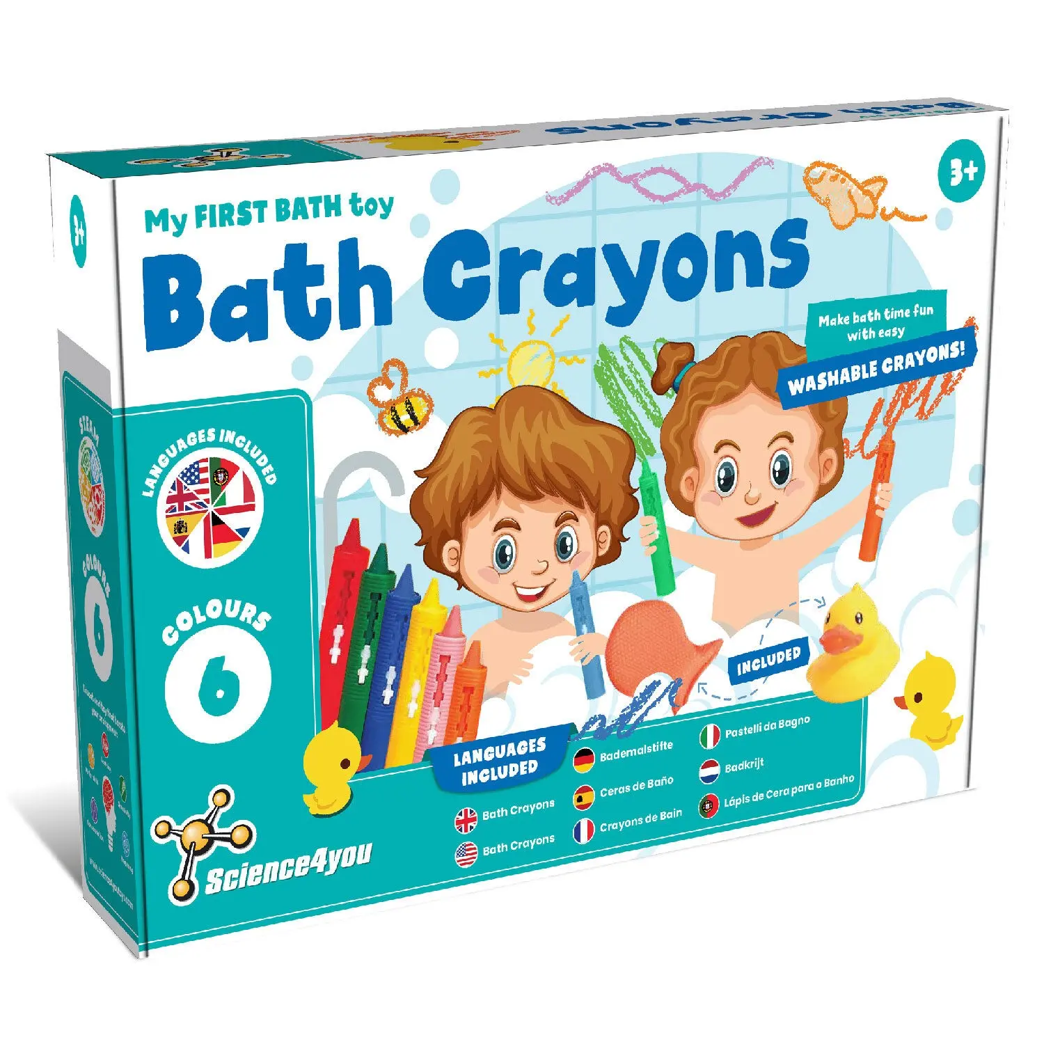 Bath Crayons Educational Toy for Kids Ages 3 4 5