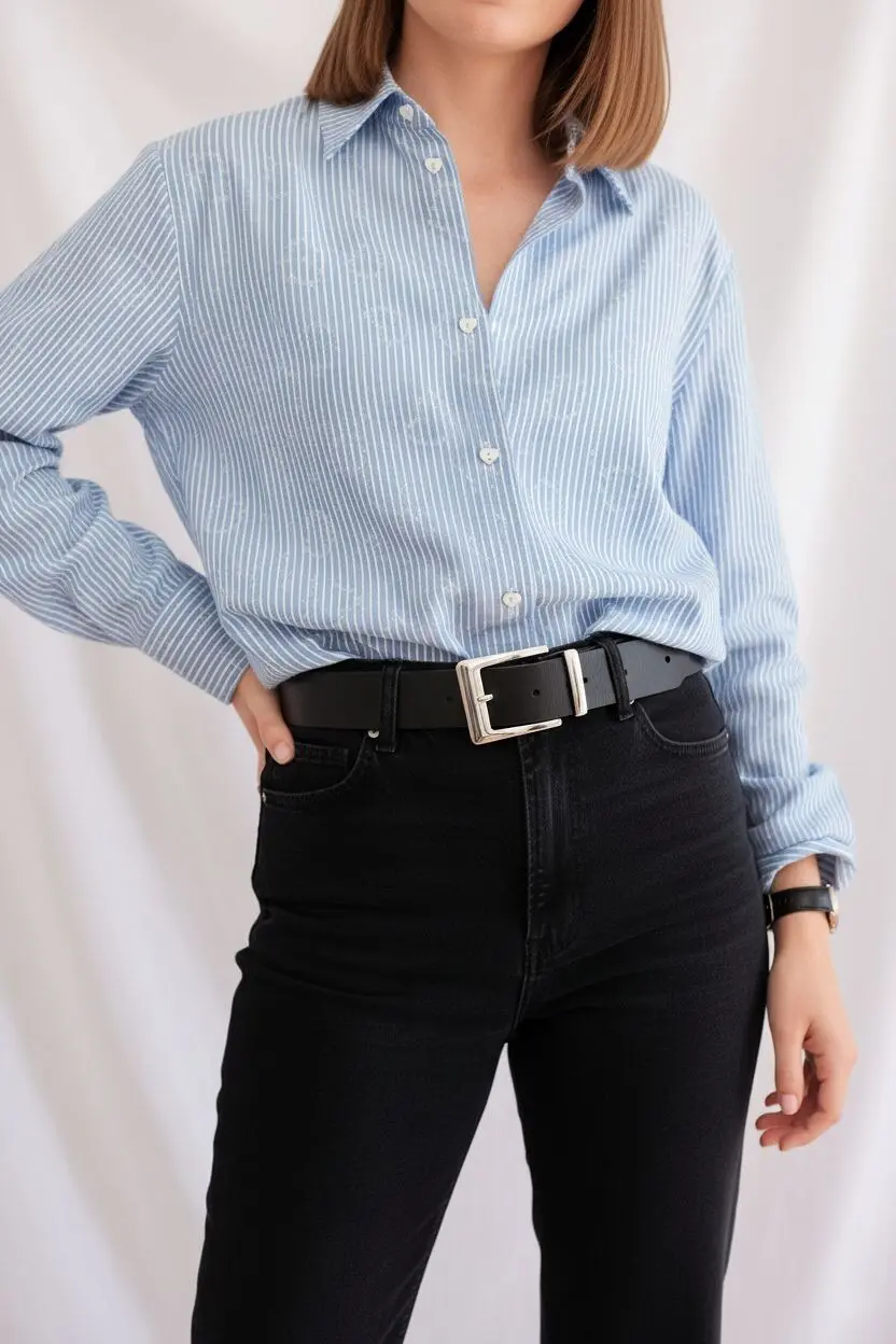 Chemise à rayures et coeurs en coton