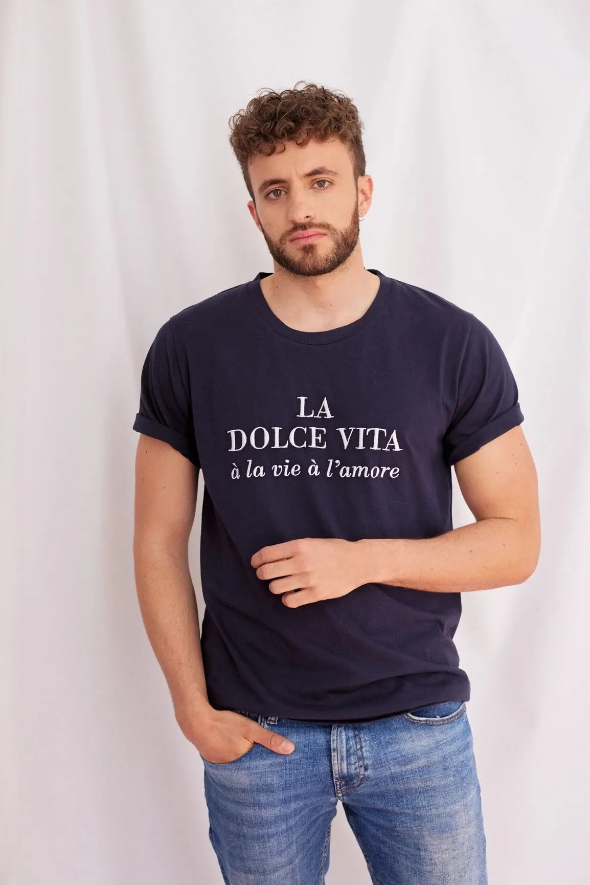 T-shirt la dolce vita bleu marine