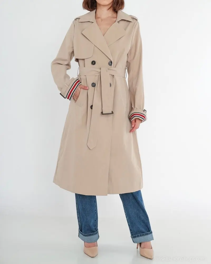 Trench femme 100%coton A766-1–coupe élégante et détails mode