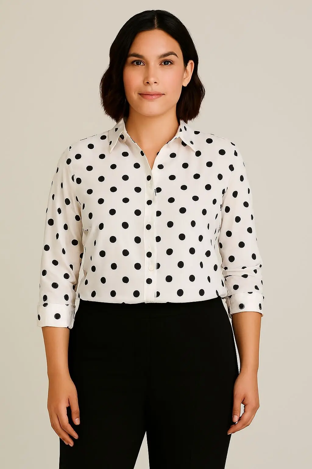Chemise à manches longues femme – Réf. A924 – 100% coton