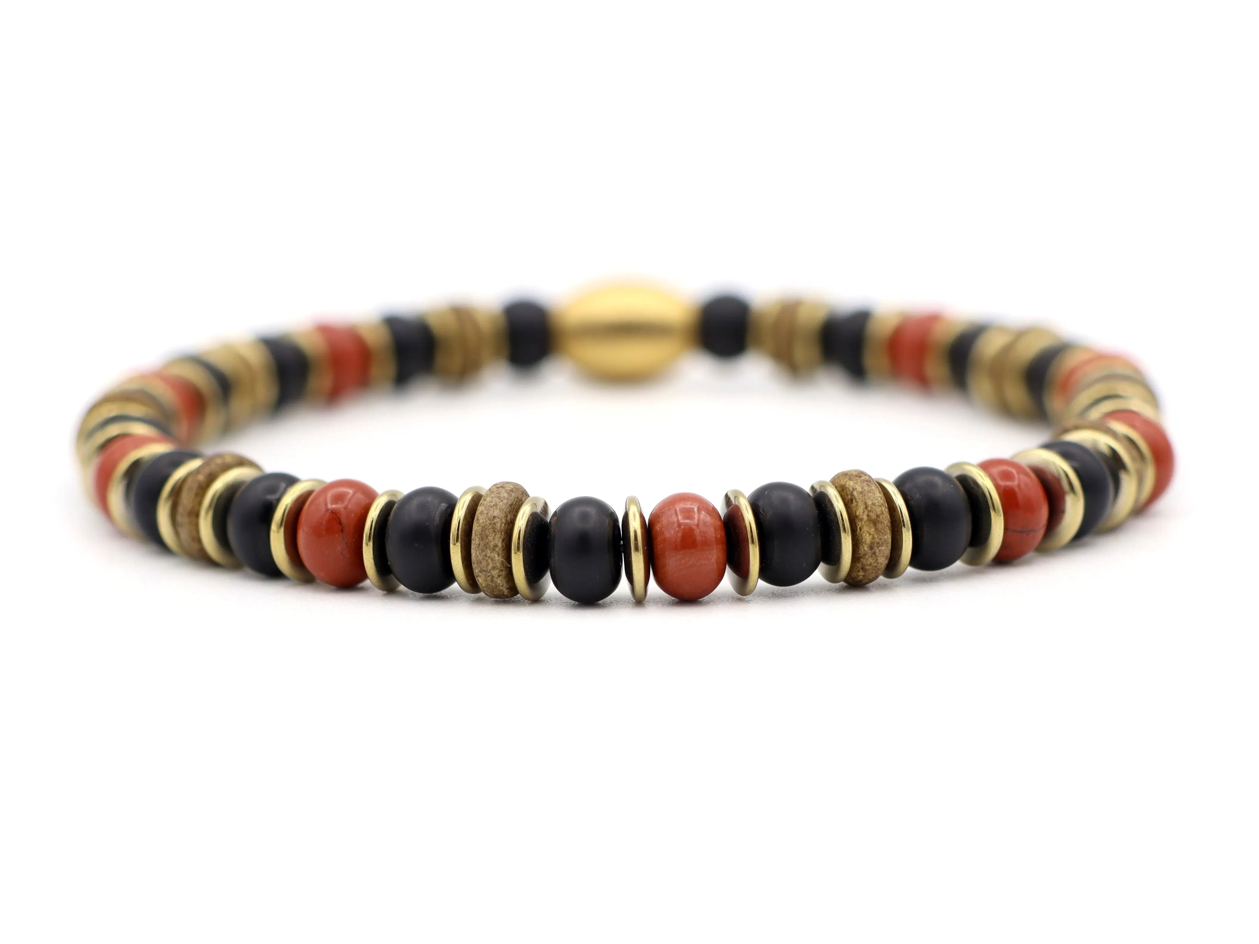 Enam segara red jasper and onyx (silver or gold)