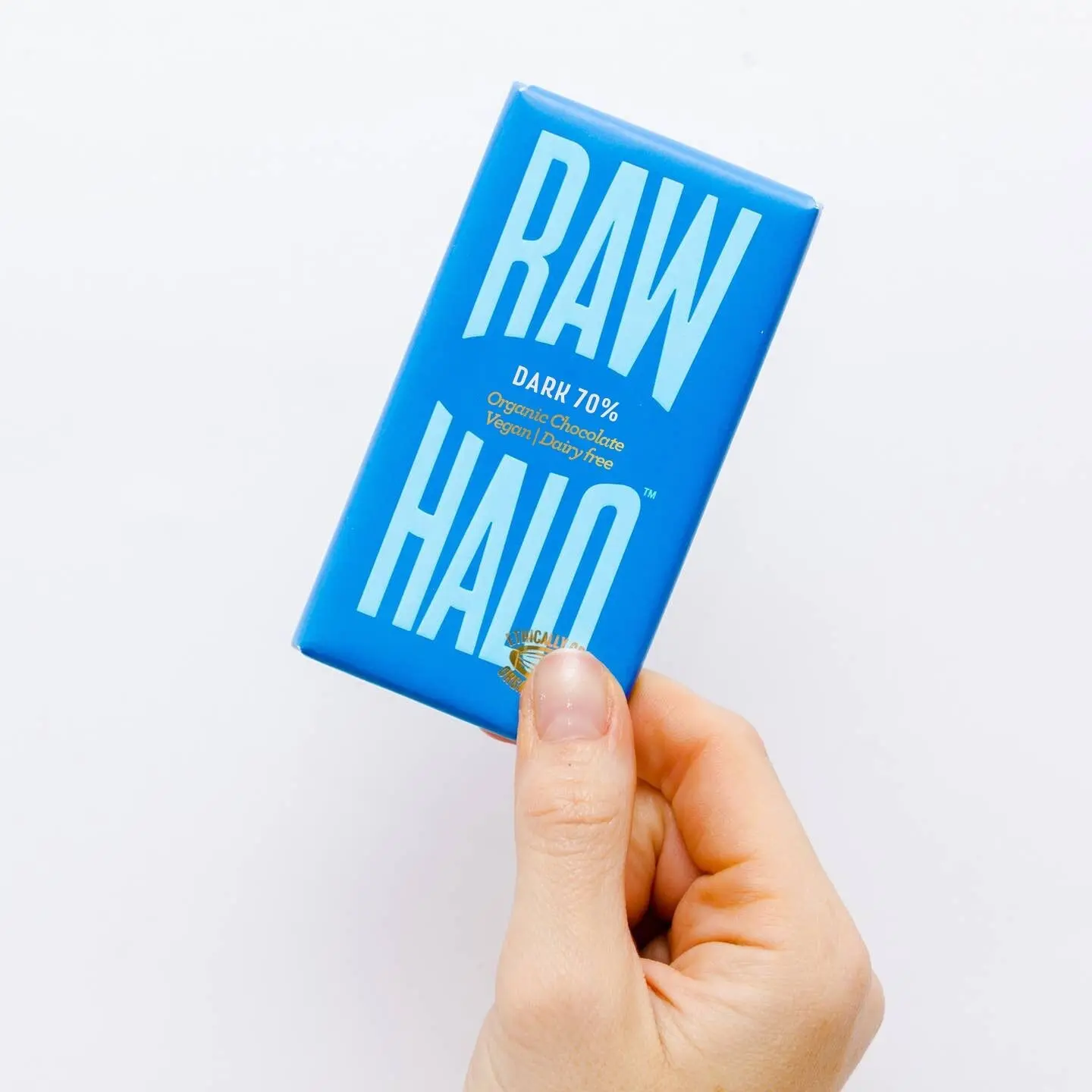 Barra de chocolate vegano orgánico Raw Halo Dark 70% (35 g)