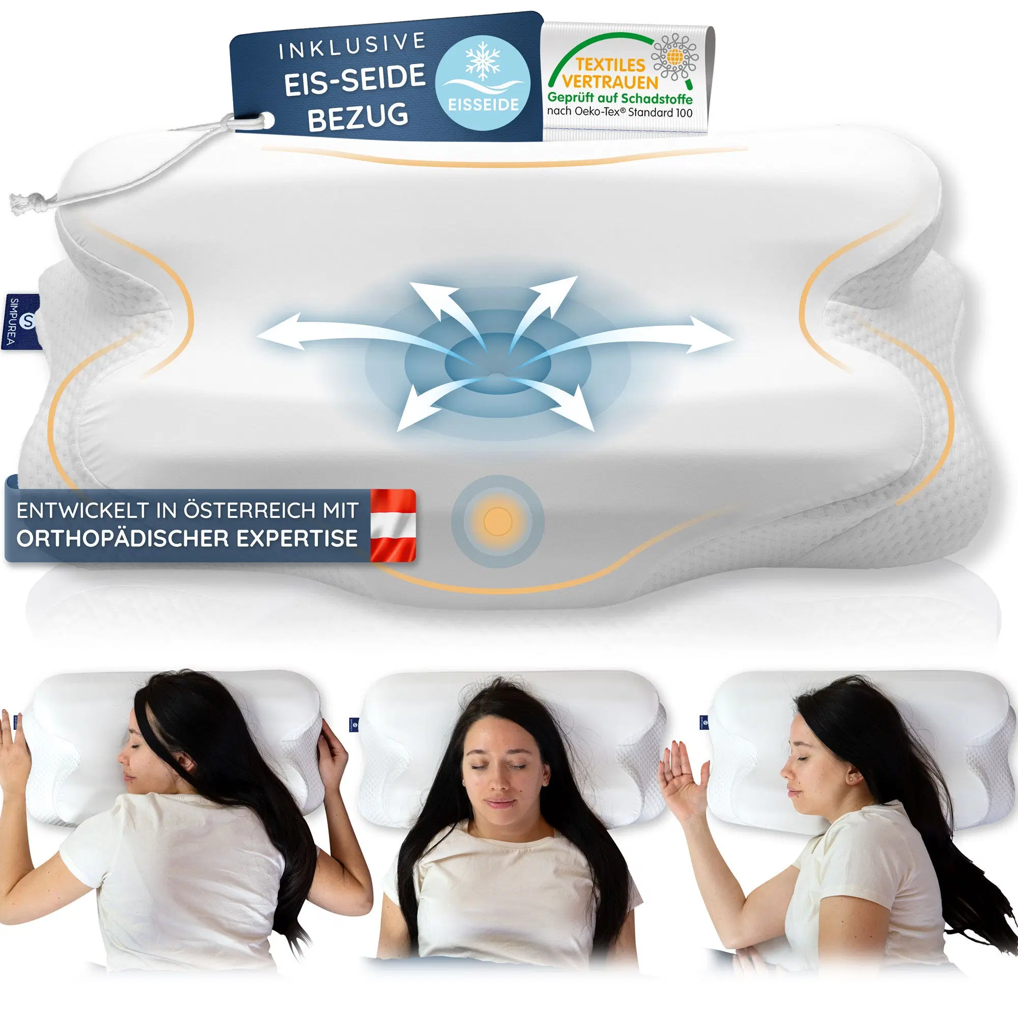 SIMPUREA® Orthopädisches Schlafkissen „Night Owl“