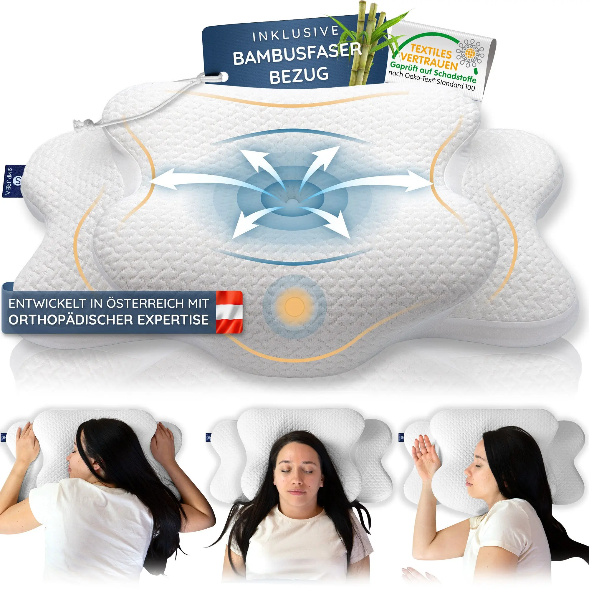 SIMPUREA® Orthopädisches Schlafkissen „Bamboo“