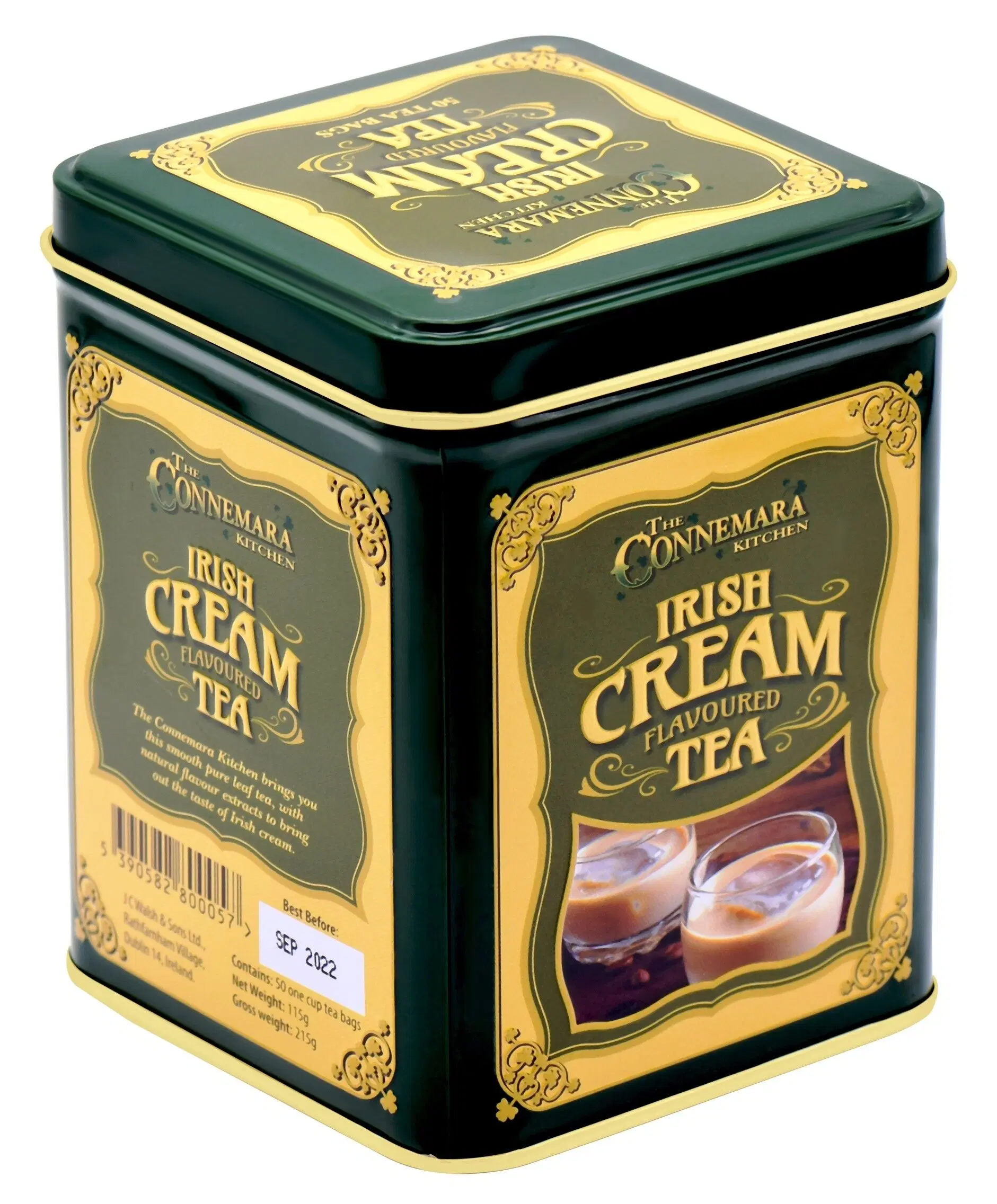Tin of irish cream flavour tea