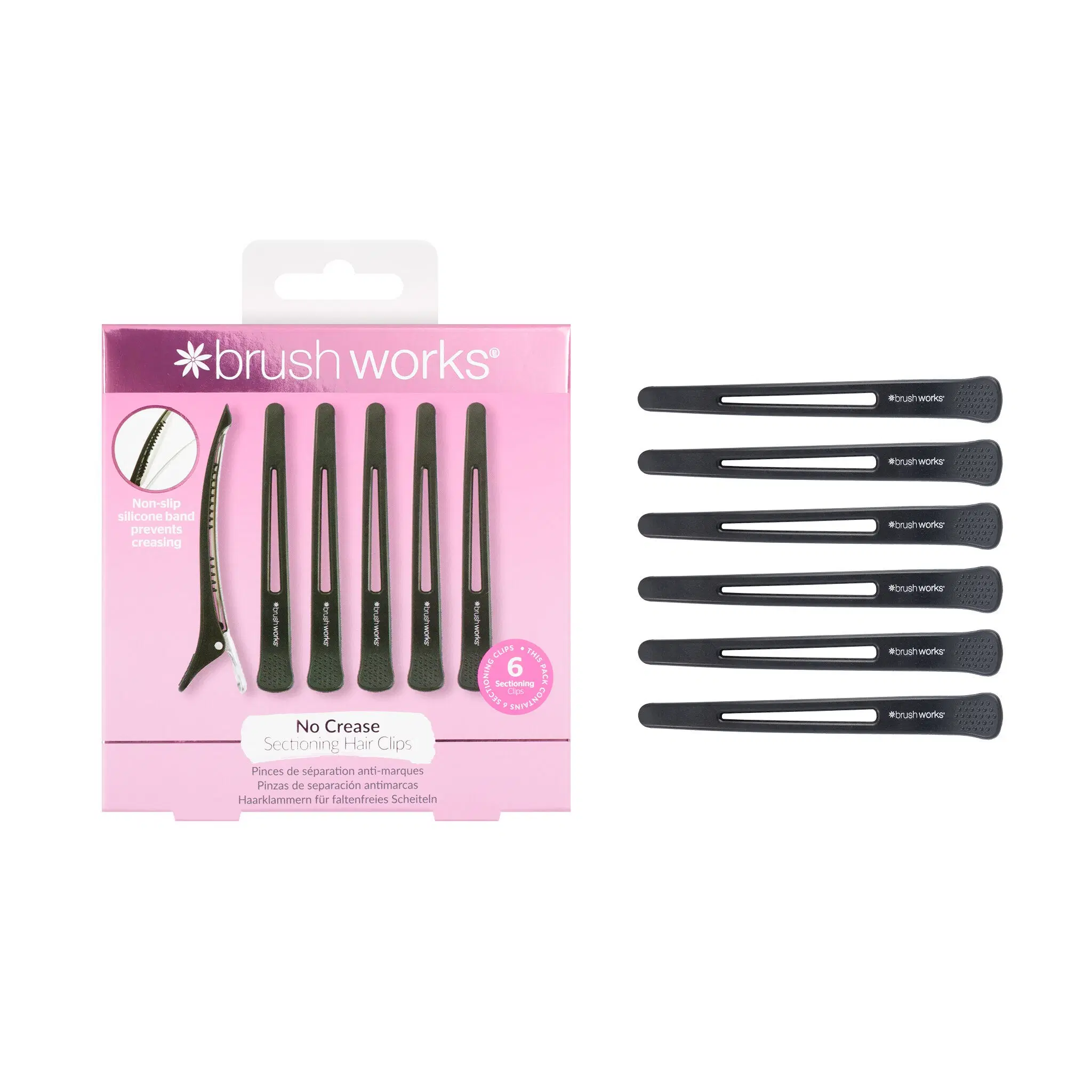 Brushworks No Crease Sectioning Haarspangen (6er-Pack)