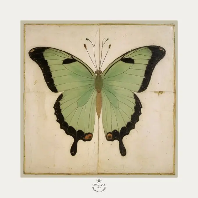 The Green Butterfly - illustration 18x18 cm