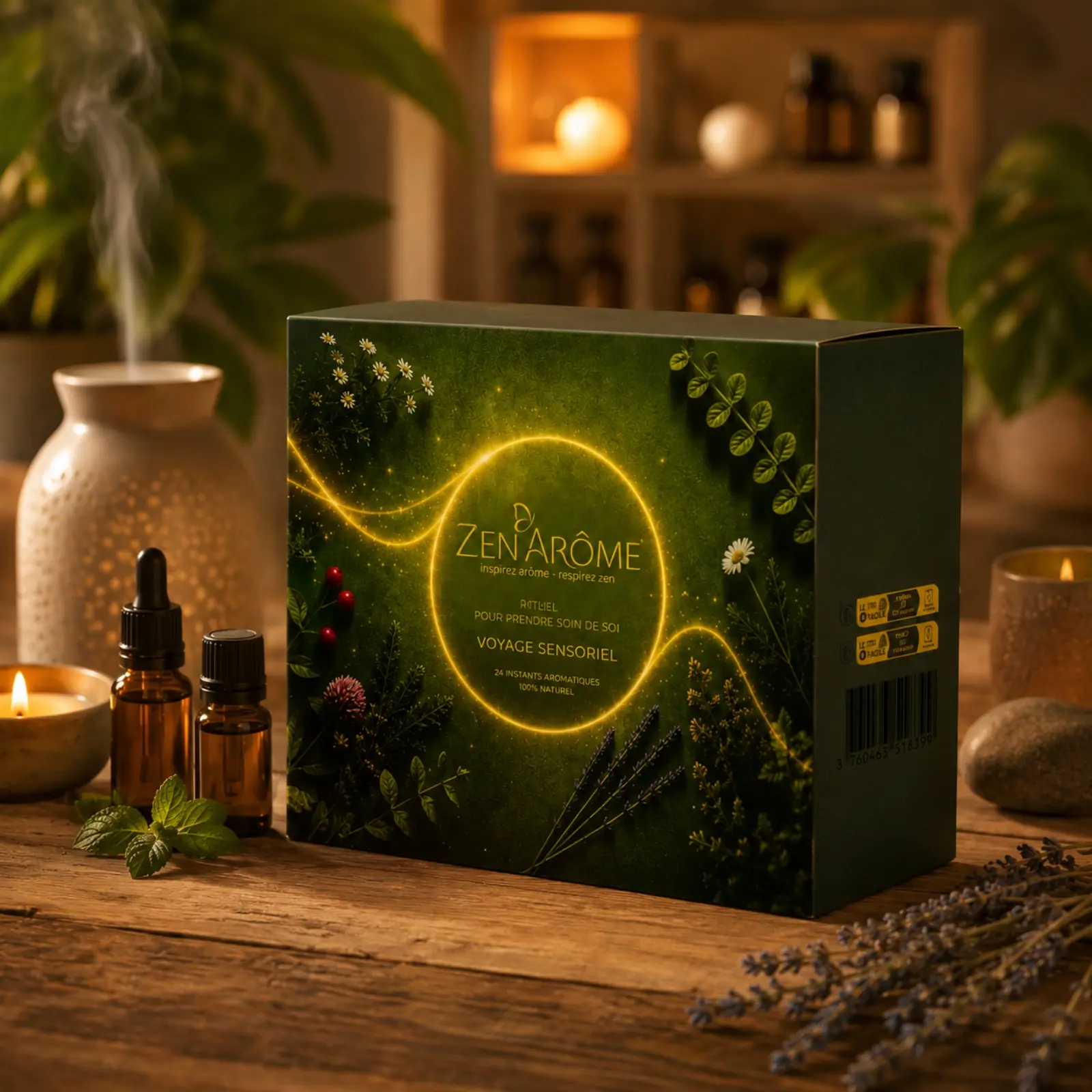 Aromatherapy Advent Calendar – 24 Days of Well-Being: Diffusers, Pure Essential Oils, Synergies & Accessories – Premium Gift Box
