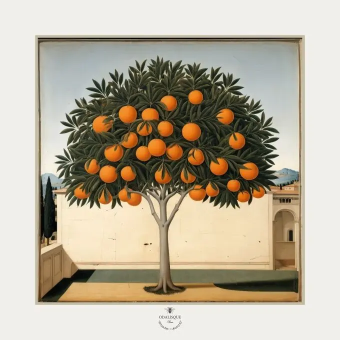 The orange tree - illustration 18x18 cm