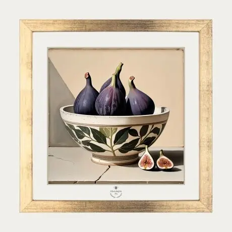 Figs - Pack of 20x20 cm gold frame + illustration