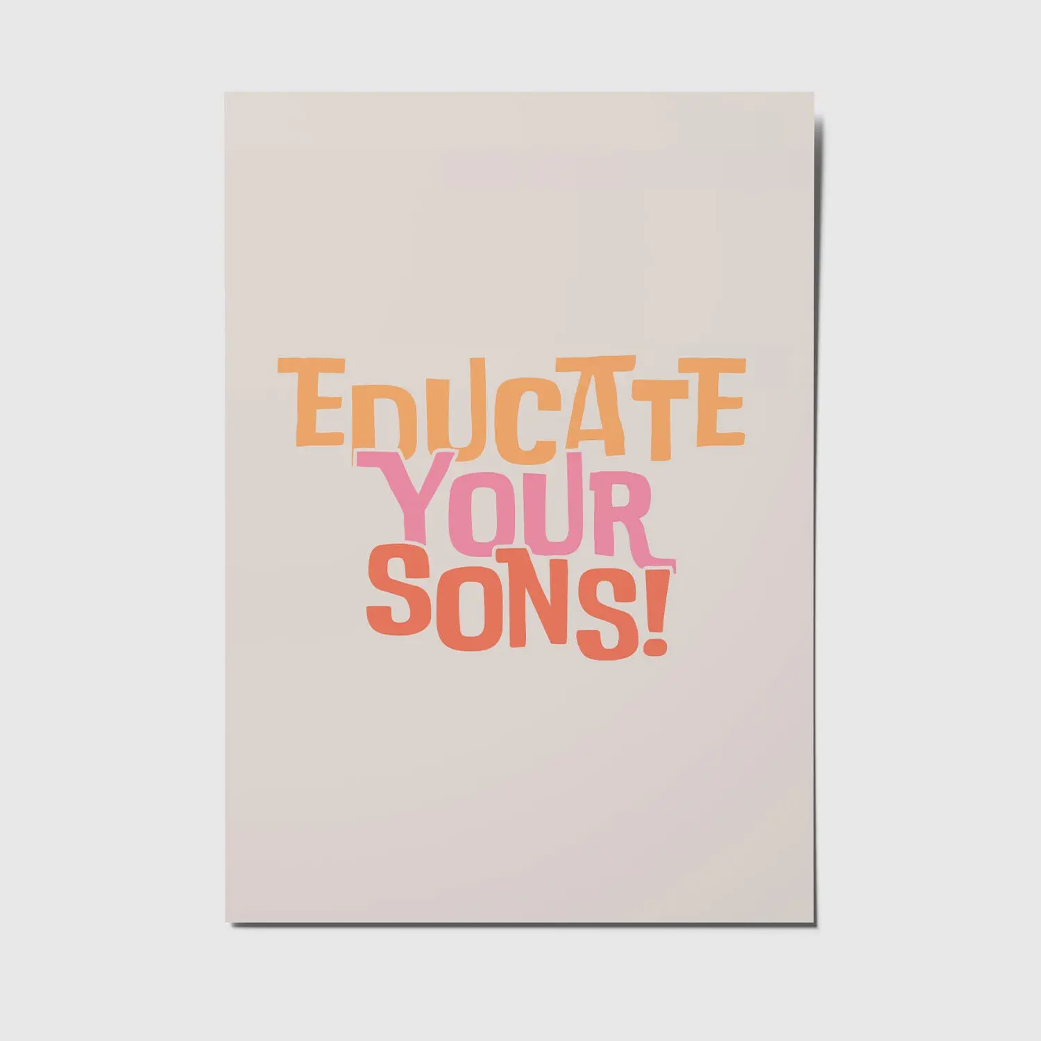 educate your sons - A6 postcard