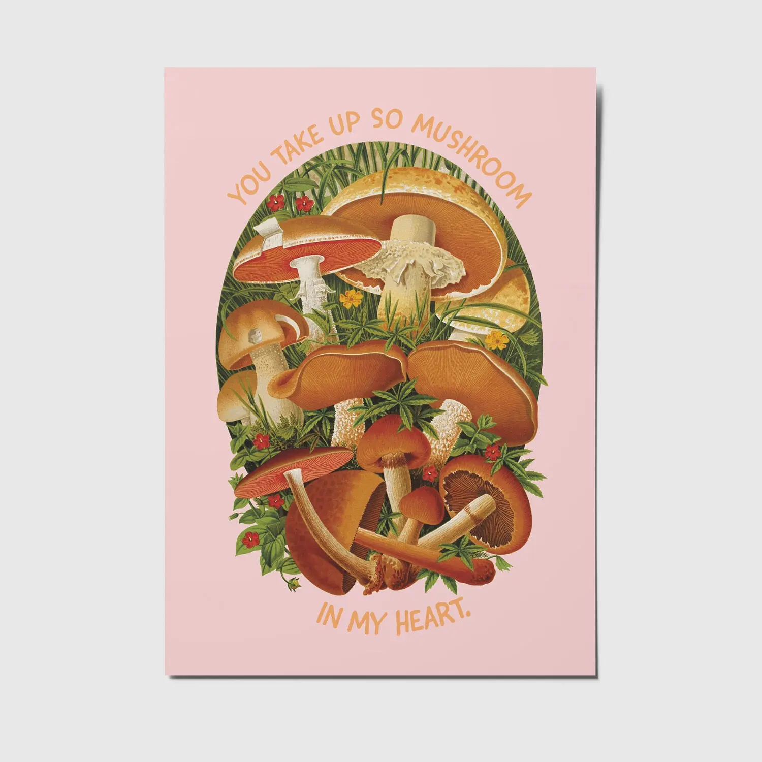 you take up so mushroom - A6 postcard