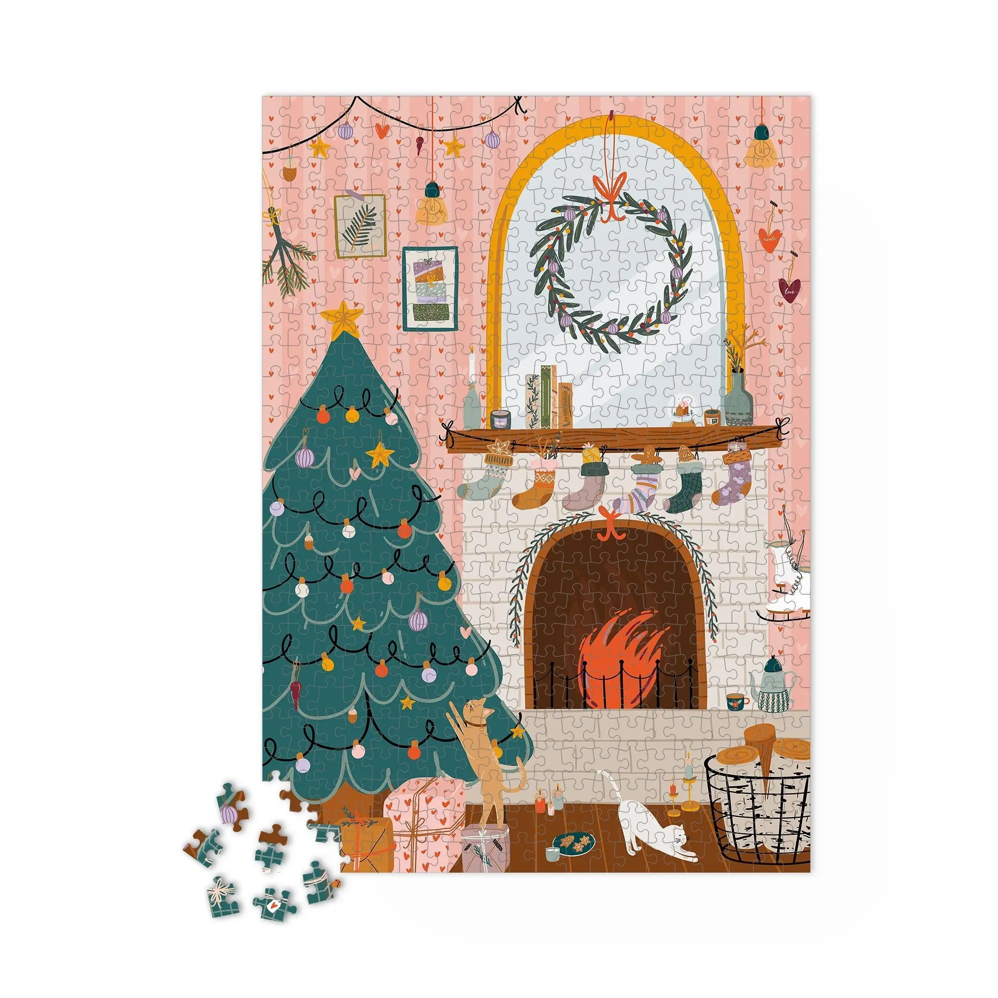 1000-piece puzzle by the fireside
