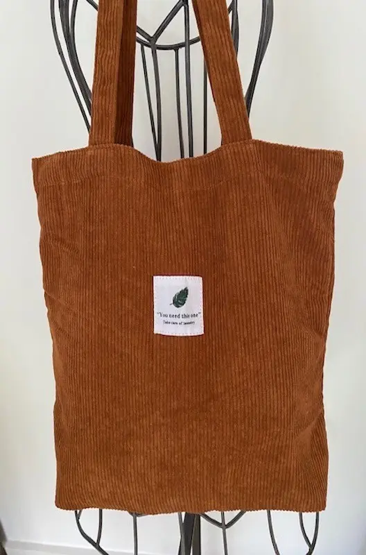 Camel Velvet Tote Bag
