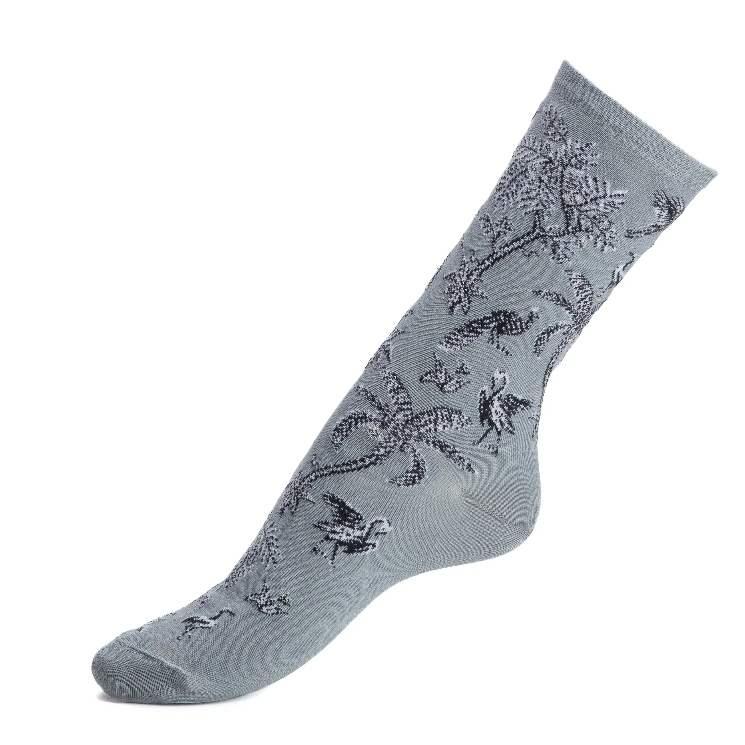 Les tropiques - chaussettes femme - coton gris