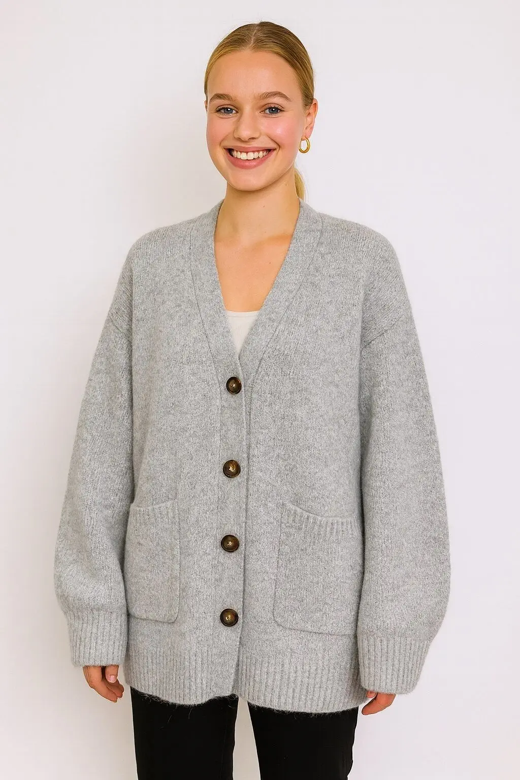 Cardigan uni avec poches - AP140