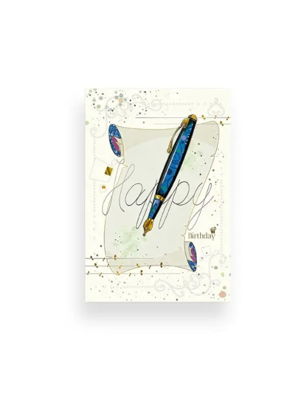 Biglietto di auguri Da Vinci - Penna Buon Compleanno