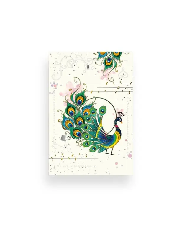 Da VInci greeting card - Peacock