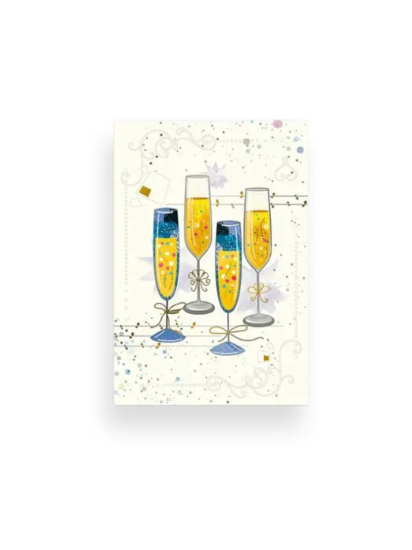Da Vinci greeting card - Sparkling wine glasses