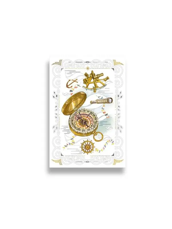 Da Vinci greeting card - Compass