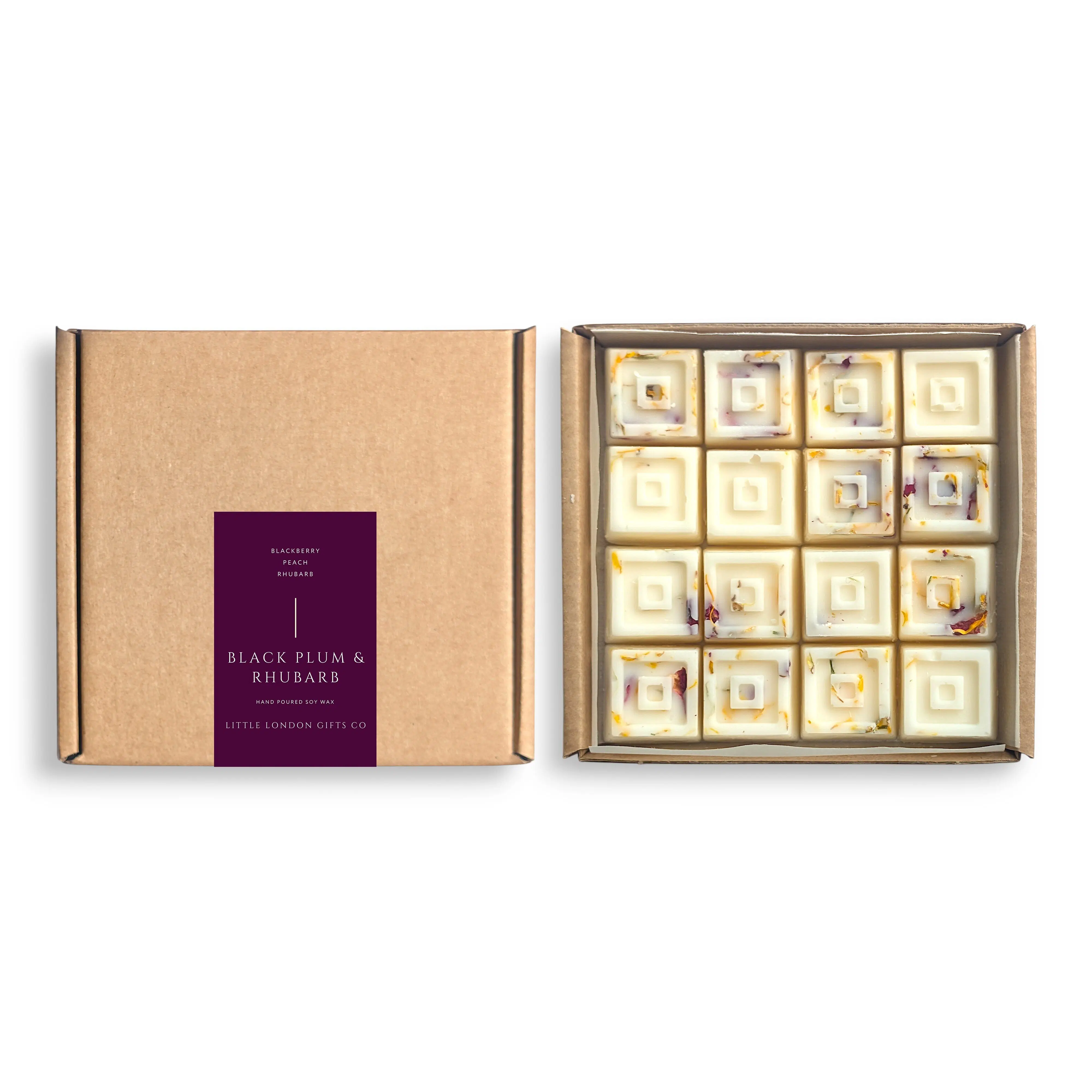 Black Plum & Rhubarb – Soy Wax Melt Gift Box (16 Melts)